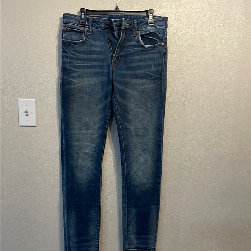 Aeropostale Men's Skinny Jeans - Dark Blue